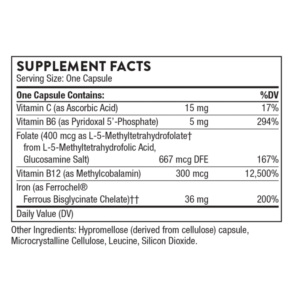 Advanced Iron Complex (formerly Ferrasorb).  Thorne, Size: 60 capsules
