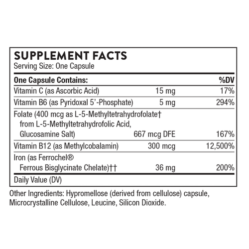 Advanced Iron Complex (formerly Ferrasorb).  Thorne, Size: 60 capsules